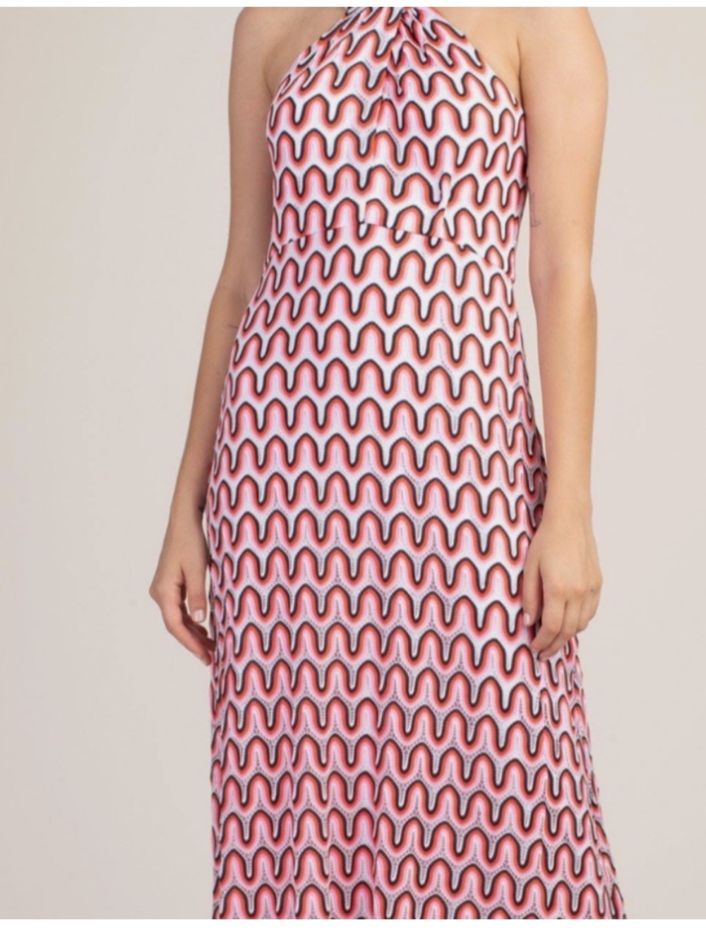 Trina Turk Halter maxi dress wedding beachy artsy boho